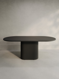 Стол овальный обеденный с металлическим черным подстольем 200*90*75