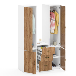 Корпусная мебель Лидер-8 из двух пеналов для белья и одежды 23Б и тумбочки на три ящика