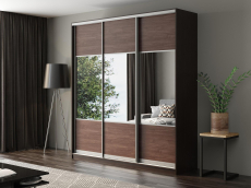 Шкафы-купе, Шкаф-купе Айсберг 220 ВЕНГЕ (шамони темный/комбинированный)