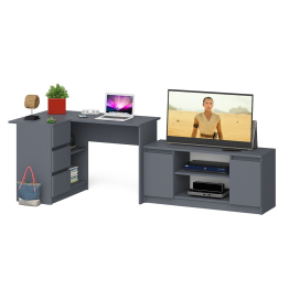 Стол угловой компьютерный МС-16 левый и широкая тумба на 1200 Мори