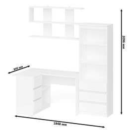 Уголок школьника Мори с угловым столом и полкой и стеллажом