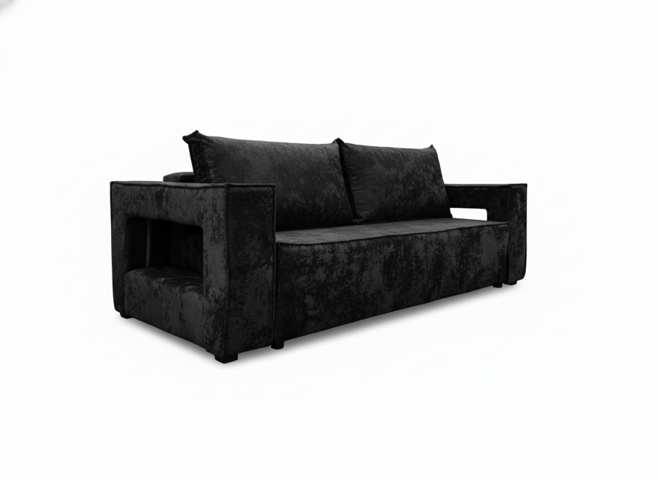 Дизайнерские диваны для гостиной, Диван-кровать еврокнижка Лофт Люкс  с подсветкой , 140,плюш