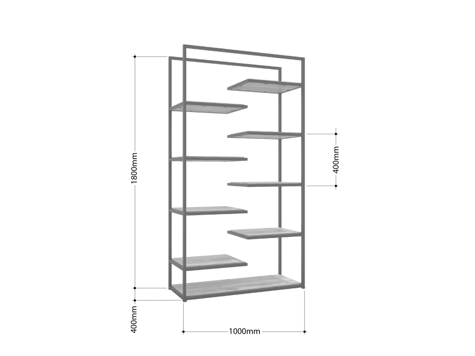 Открытые, Стеллаж Айсберг Лофт Видар Белый