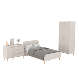 Спальня Афина Сп-04 кровать 1200 с комодом и 2-х дверным шкафом для одежды