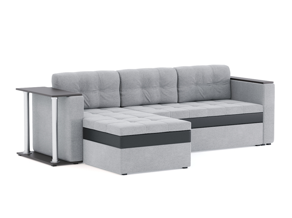 Диваны угловые в гостиную, Диван-кровать угловой Атланта со столом дельфин, рогожка