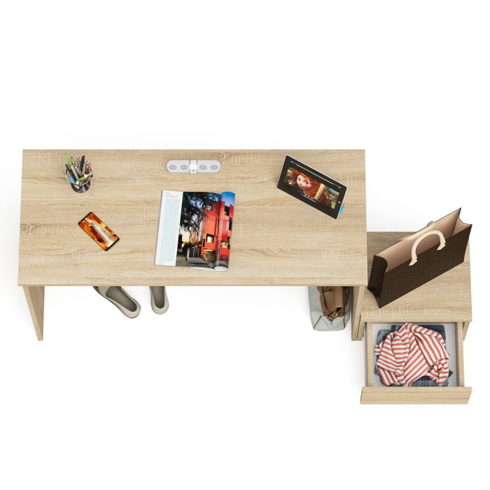 Прямые компьютерные столы, Стол письменный Мори с тумбой ТМП400.1