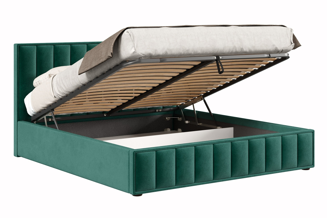 Мягкая кровать, Кровать Анкона 1800 с подъёмным механизмом, велюр