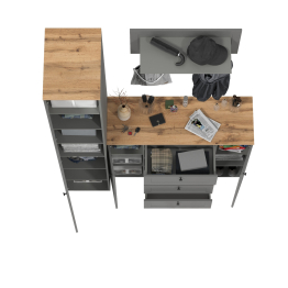 Шкаф-пенал с комодом четыре ящика и вешалкой для одежды Остин