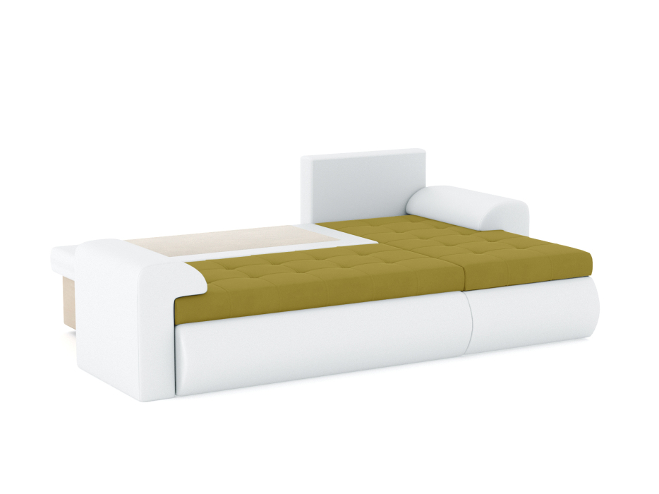 Диваны угловые в гостиную, Диван-кровать угловой Кормак с подлокотниками, велюр+кож.зам.