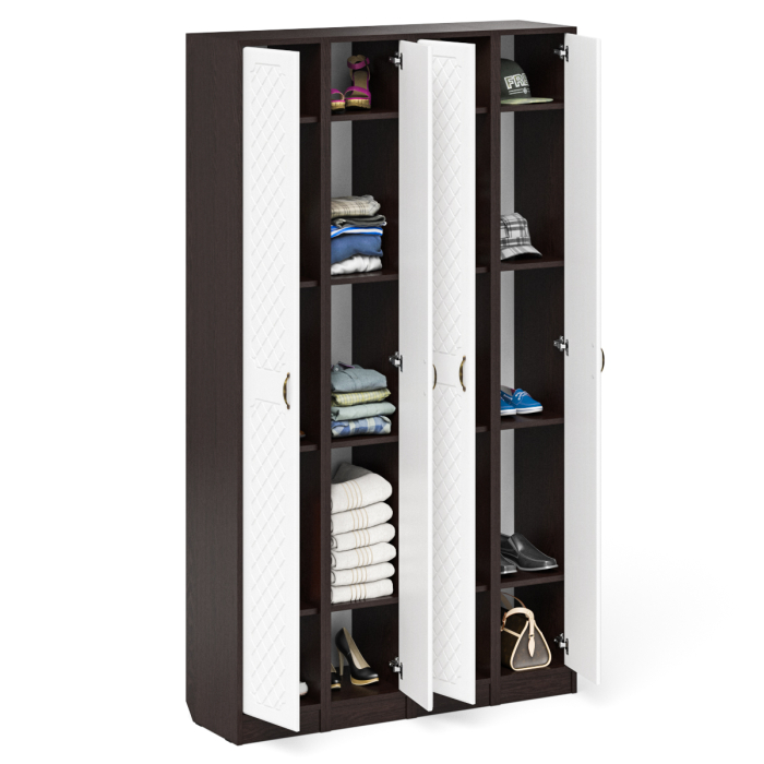 Прихожие, Пеналы для прихожей в общий коридор П-6 МДФ фрезеровка ромб