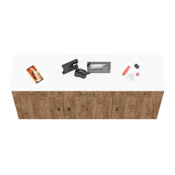 Домашние кабинеты, Три тумбы с дверками и ящиками Лидер-8.